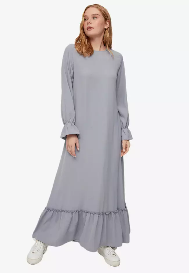 Modest grey dress clearance