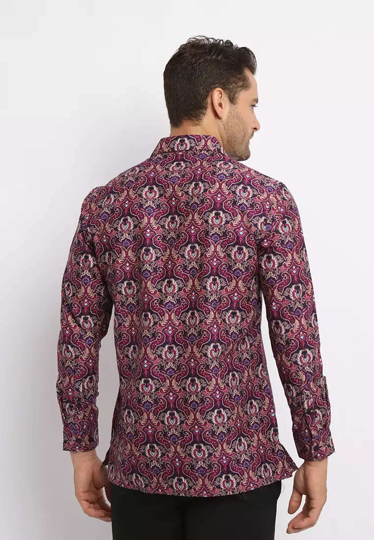 MAGINOT TADYA PURPLA Batik Slim Fit Lengan Panjang