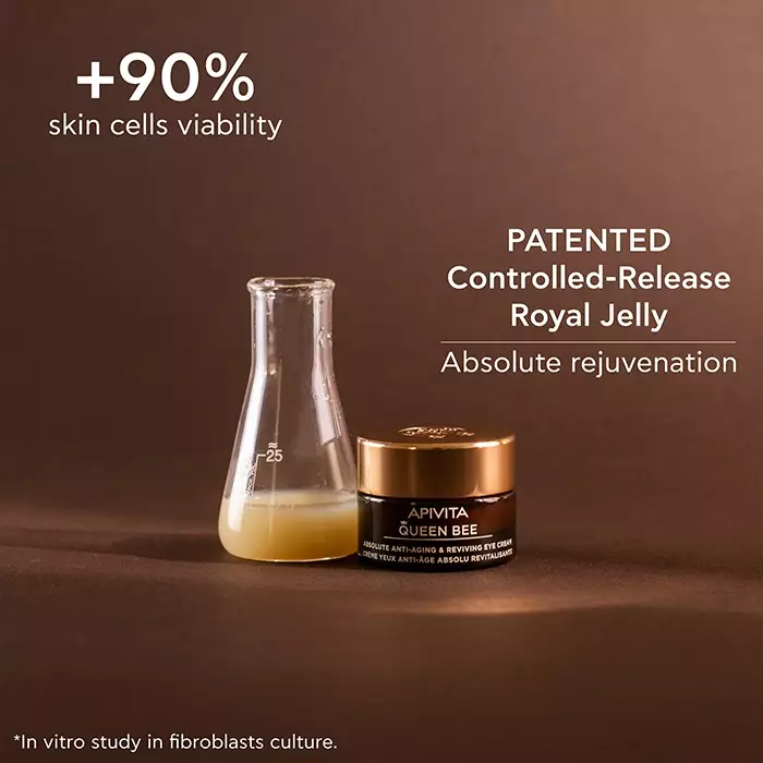 Apivita Queen Bee Absolute Anti-Aging & Reviving Eye Cream 15 ml | Krim Mata Anti Aging Mengencangkan Menyamarkan Kerutan Mengangkat Eyelid Mencerahkan Bawah Mata