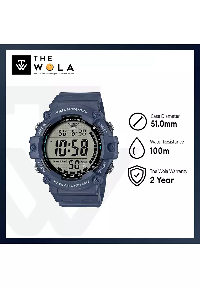 AE-1500WH-2AV Sport Men's Digital Watch with Blue Resin Band