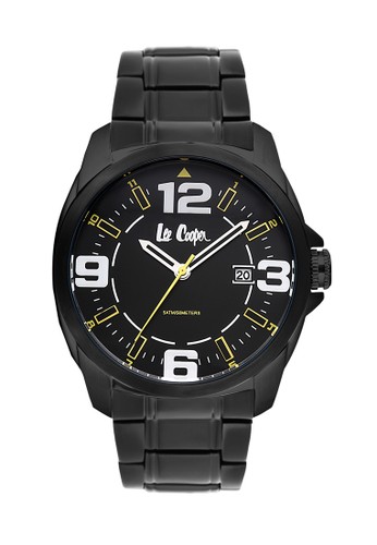 Moment watch - lee cooper LC-24G-D- jam tangan pria -stainlles steel- hitam