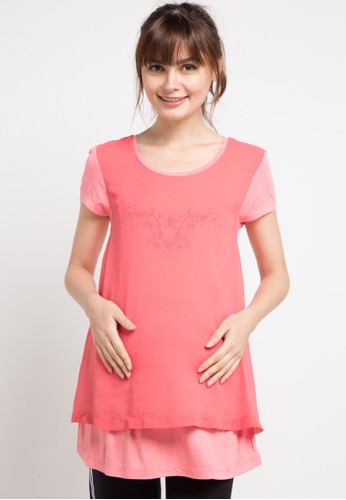 Jual La Karina Short Sleeve Chiffon Combi Maternity Shirt Original