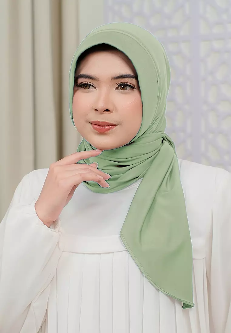 HIJAB INSTAN SOFTPAD AMEENA - SOFT GREEN