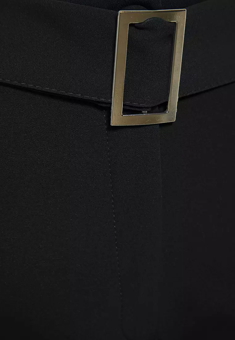 Plus Size Belted Long Trousers