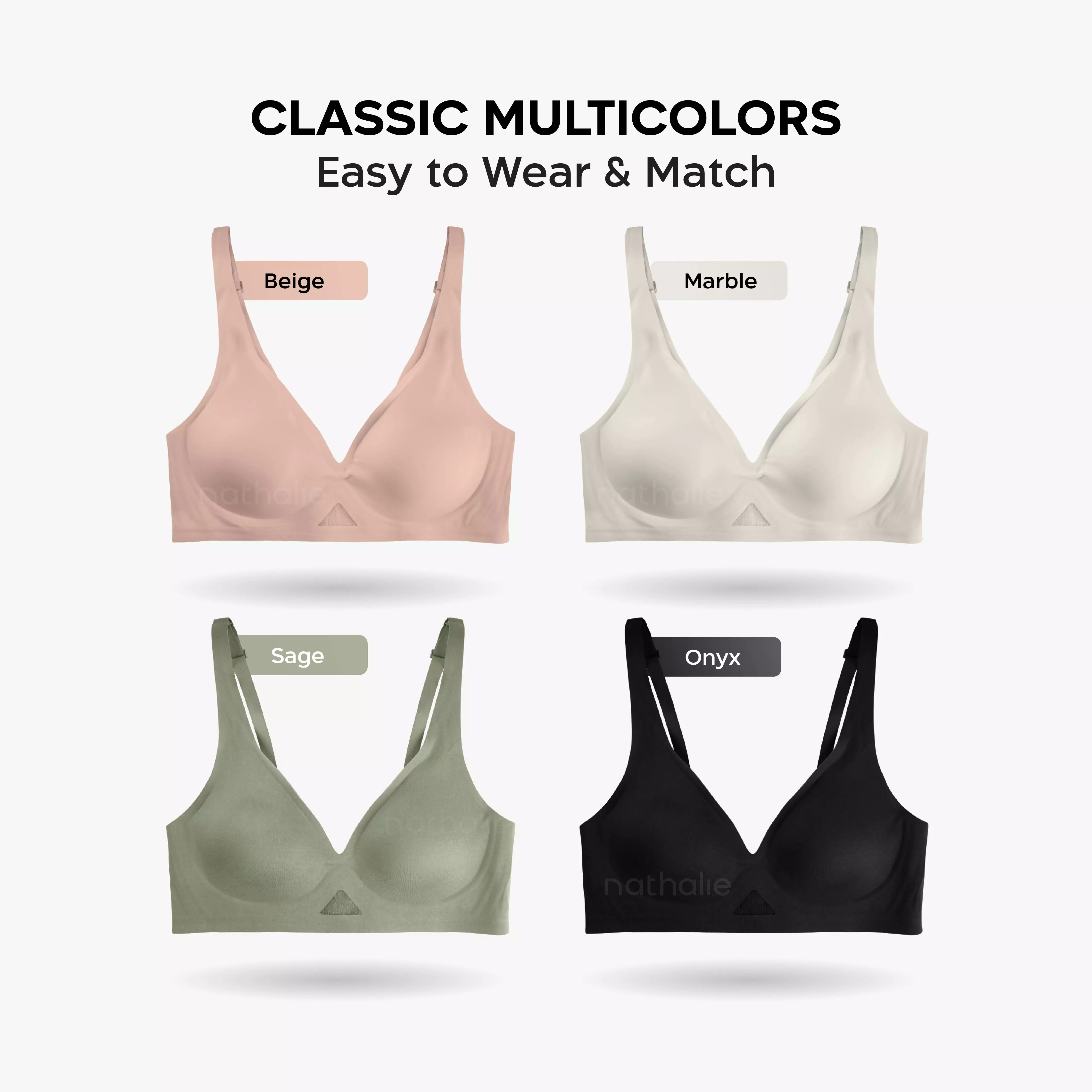Nathalie V-Neck Breathable Bra NTB 3479 - Putih