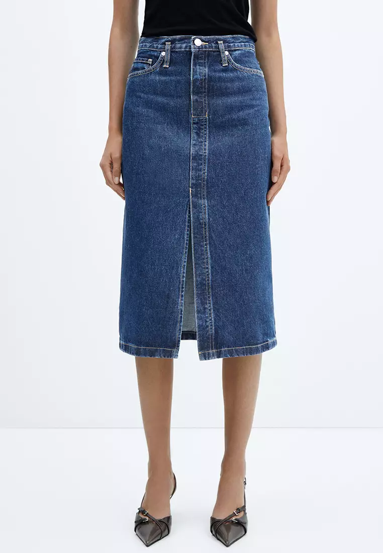 Buy Mango Denim Midi Skirt 2023 Online ZALORA Philippines