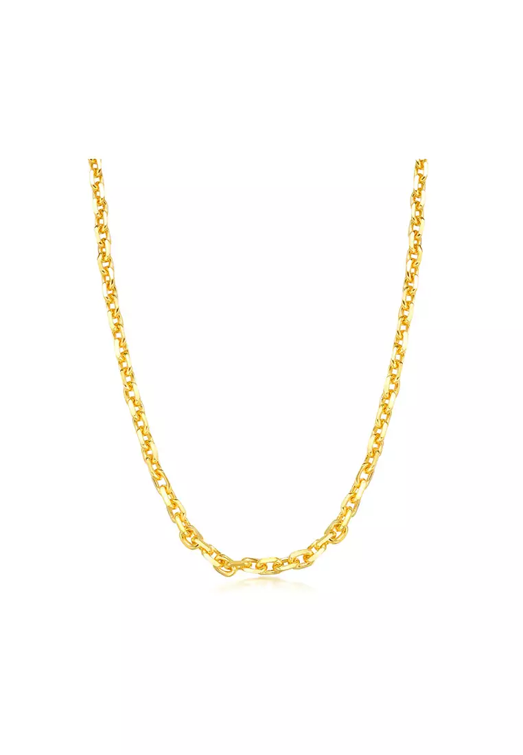 916/22K金 空心萬字頸鏈 R021 (2.50MM, 44CM)