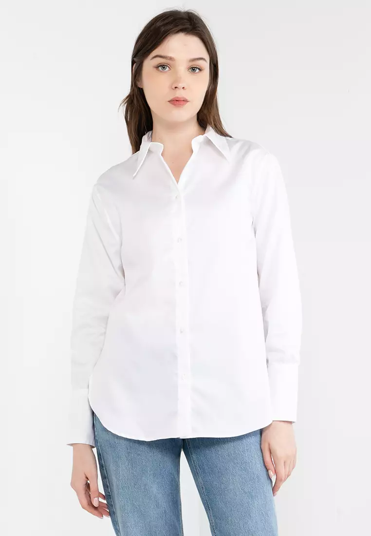 White long sleeves and jeans top