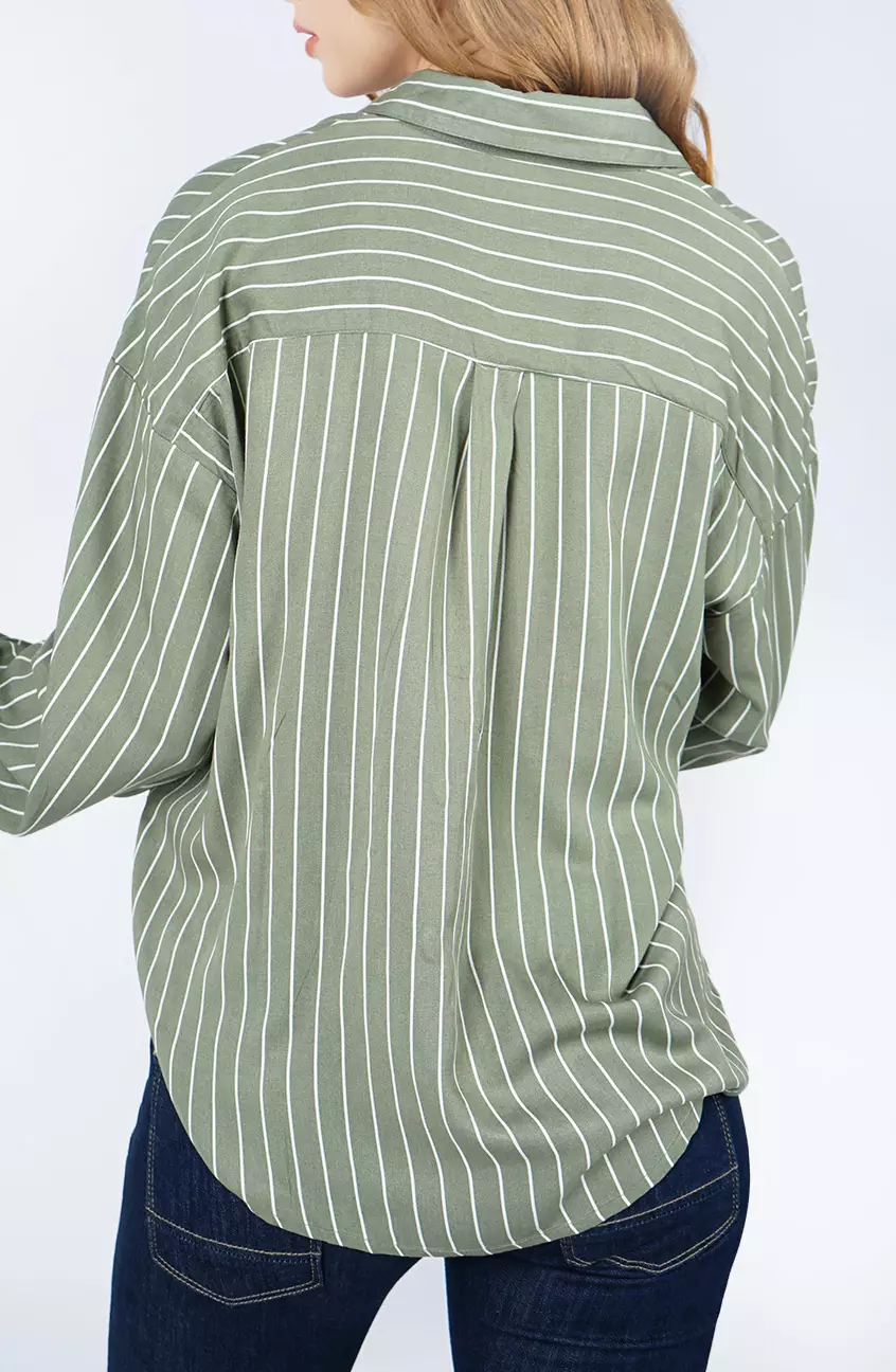 Kemeja Wanita Poppy Green Offwhite