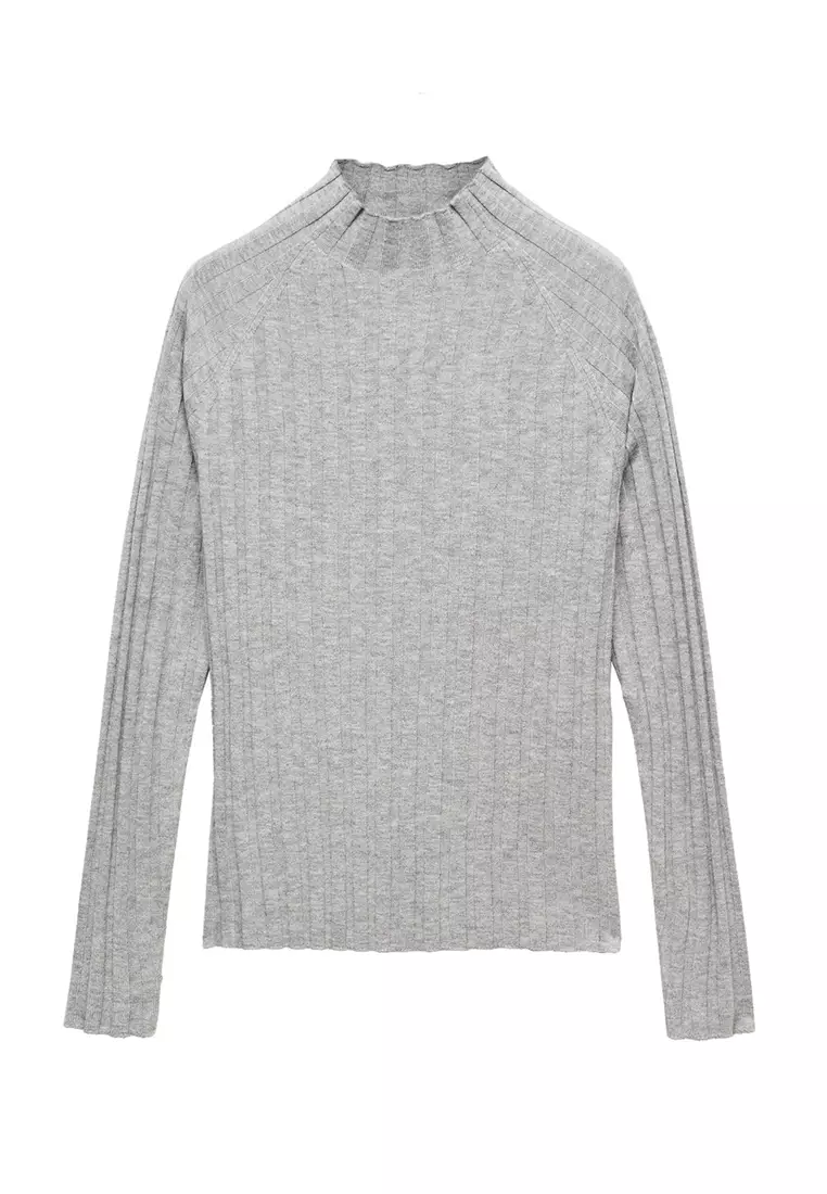 Buy Mango High Collar Ribbed Knit Sweater Online ZALORA Malaysia