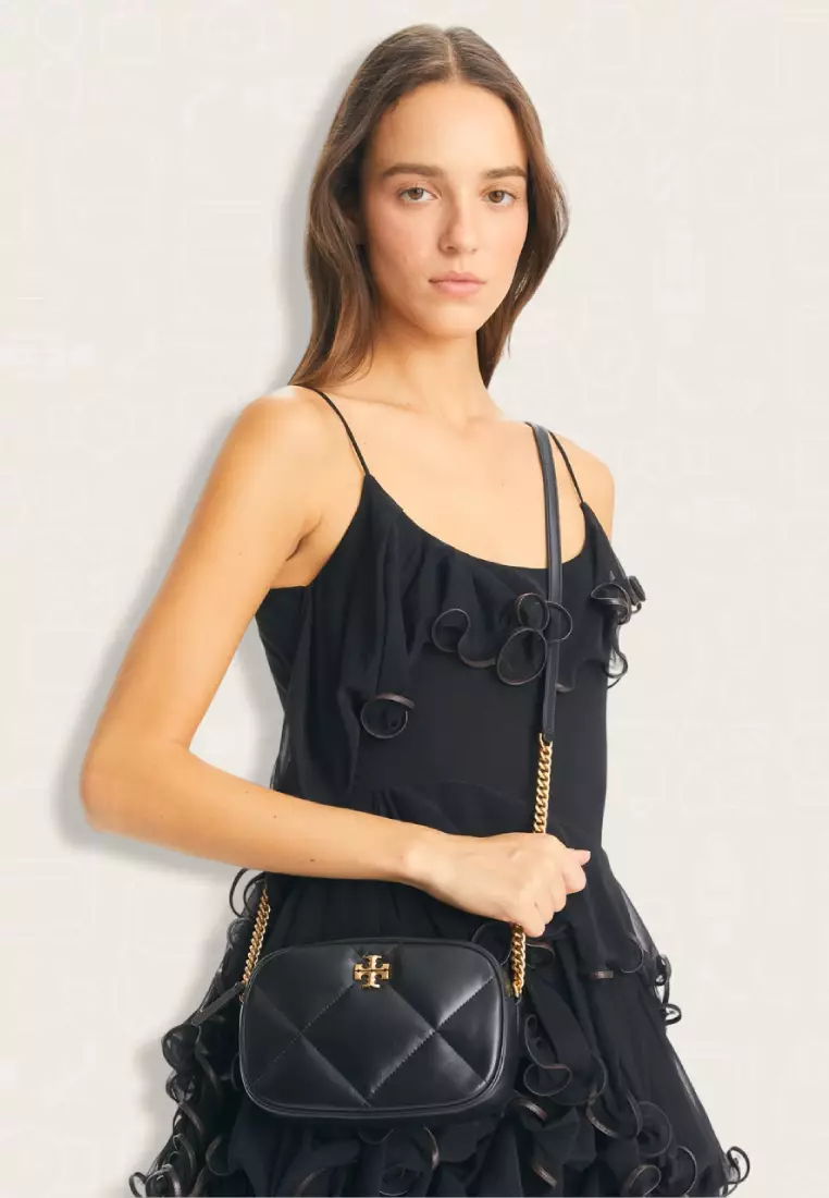 Tory Burch Kira Diamond Quilt Camera Bag Black