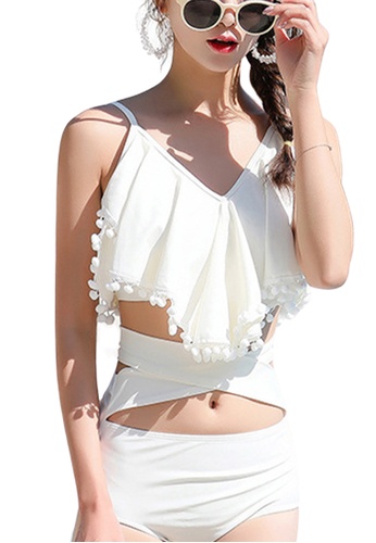 HAPPY FRIDAYS white Lace Tassel Bikini SW-8507 2EF0DUS3776C43GS_1