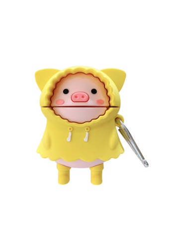 Kings Collection yellow Cute Raincoat Pig AirPods Case (UPKCAC2146) A3D8FACE55C81BGS_1
