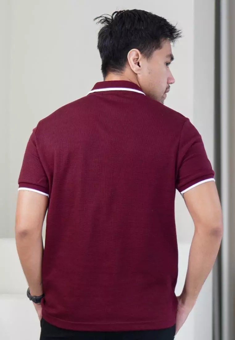 MATSUDA Kaos Polo Pria Waffel Kerah Otsuki