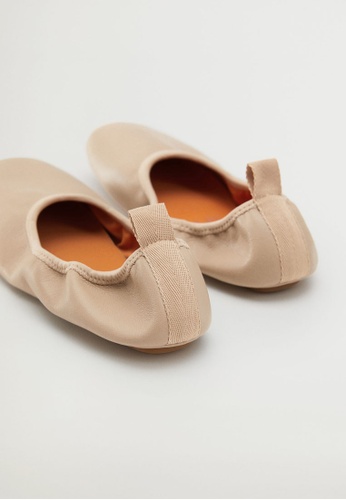 mango leather ballerina flats