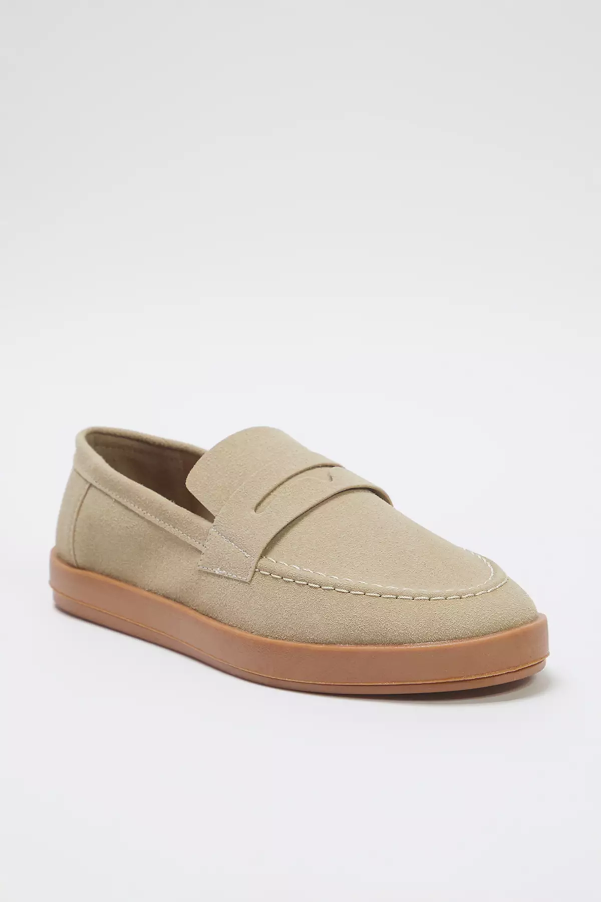 Beige Men's Loafer Shoes Takss25La00019