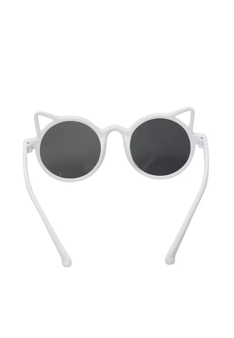Ulrico Kacamata Hitam Anak Unisex Cat Ear Model Sunglasess Cute Design Material PC ORIGINAL - White