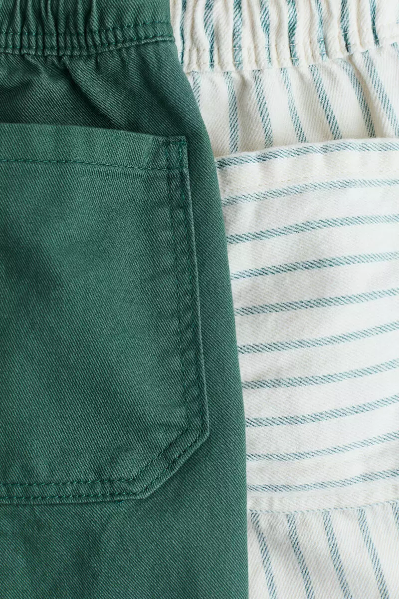 2-pack cotton twill shorts