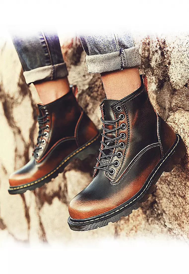 Mens leather outlet mid boots