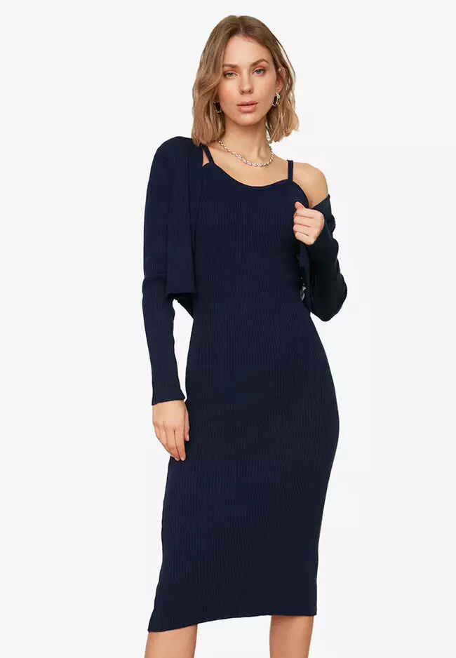 Buy Trendyol 2Piece Knit Cardigan & Midi Dress Set 2024 Online ZALORA
