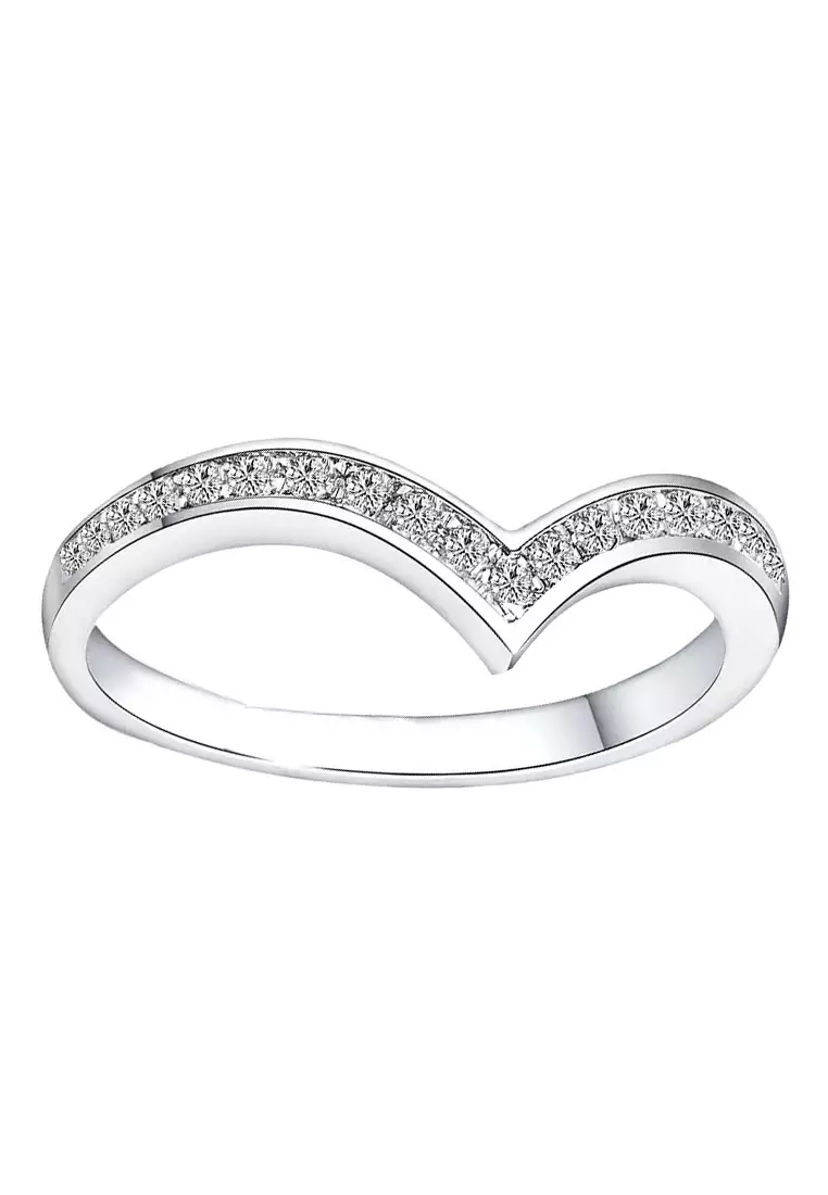 White gold sales 5 diamond ring