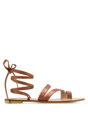 Laced Up Grecian Flat Sandals