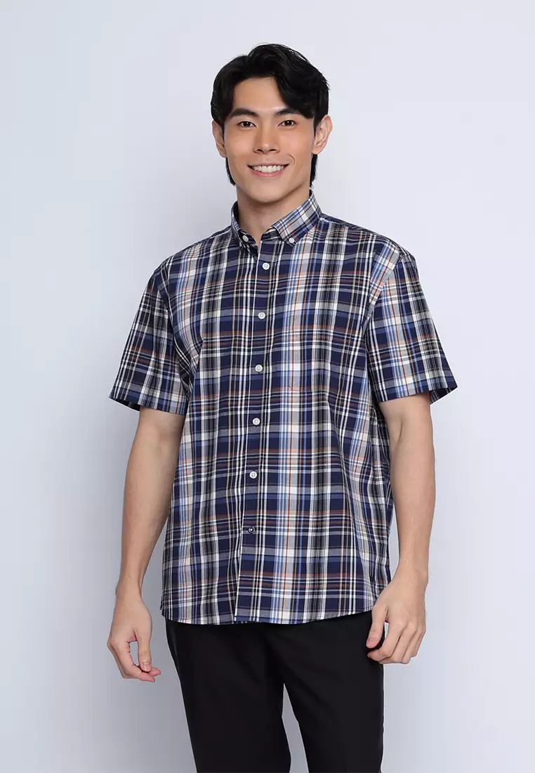 Plaid Casual Shirt With Contrast Trim