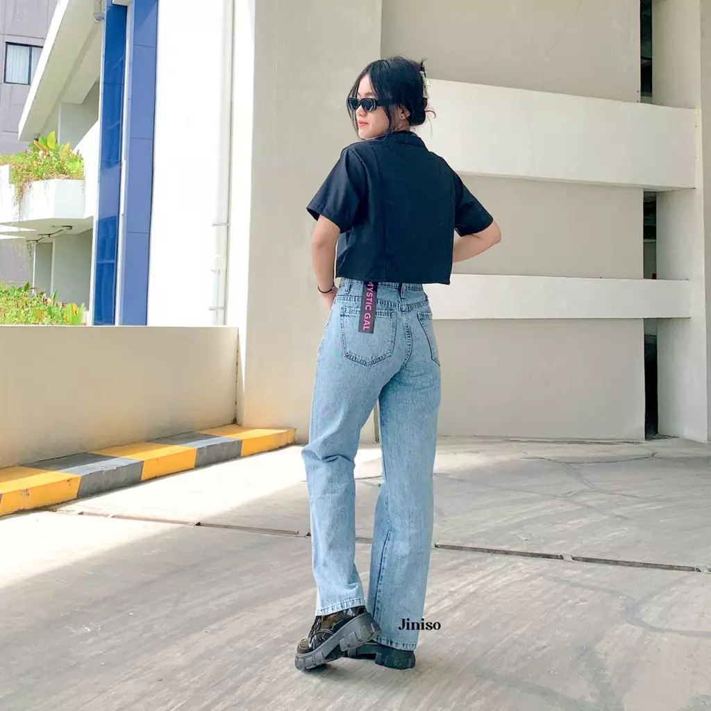 Highwaist Loose Ripped Jeans 844 MYSTIC GAL