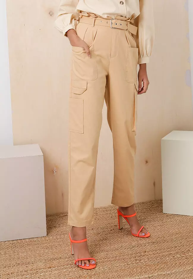 Linen paperbag hotsell waist pants
