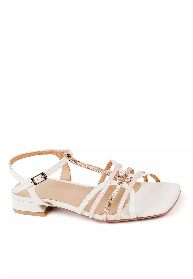 Gold strappy low clearance heels