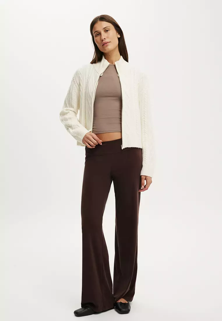 Cable Knit Bomber Jacket