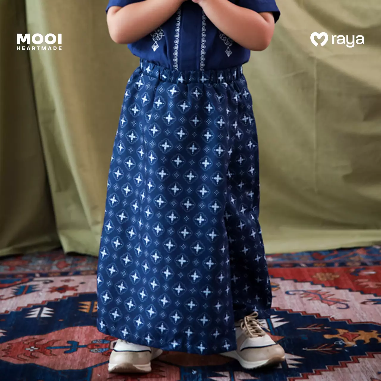 Mooi Sarung Print Sarung Anak Laki - Laki Raya Collection - White