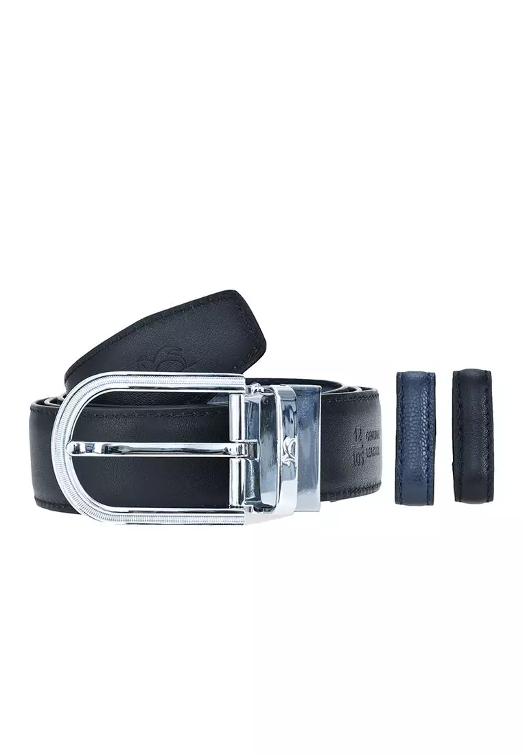 Tumbled Leather Bifold Wallet & Silver Buckle Leather Belt Combo Gift Set