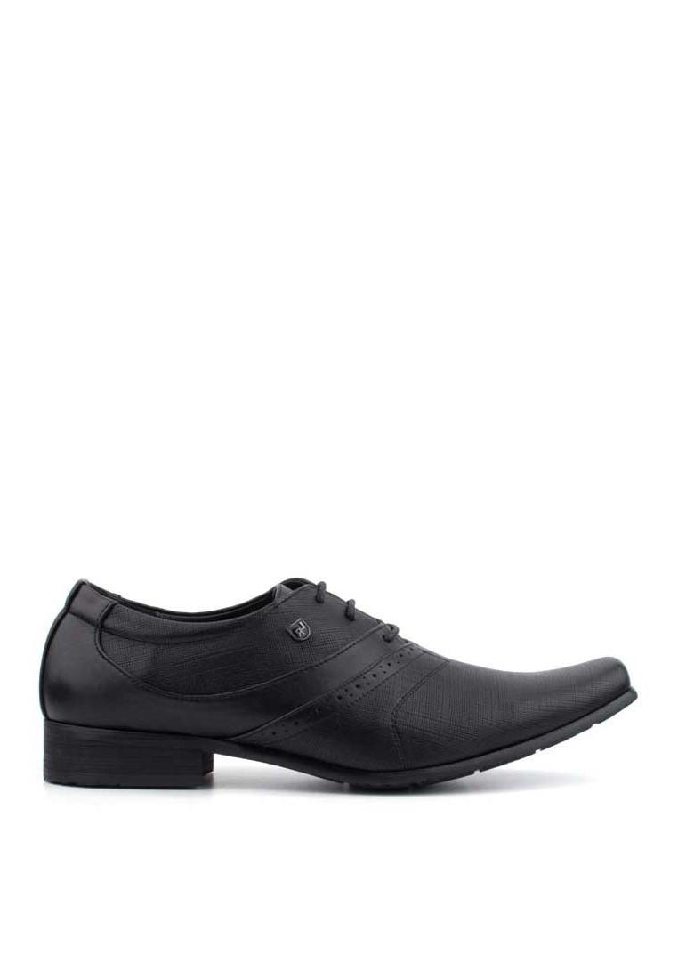 LR LARRIE Men's Black Flexible Oxford Business Shoes