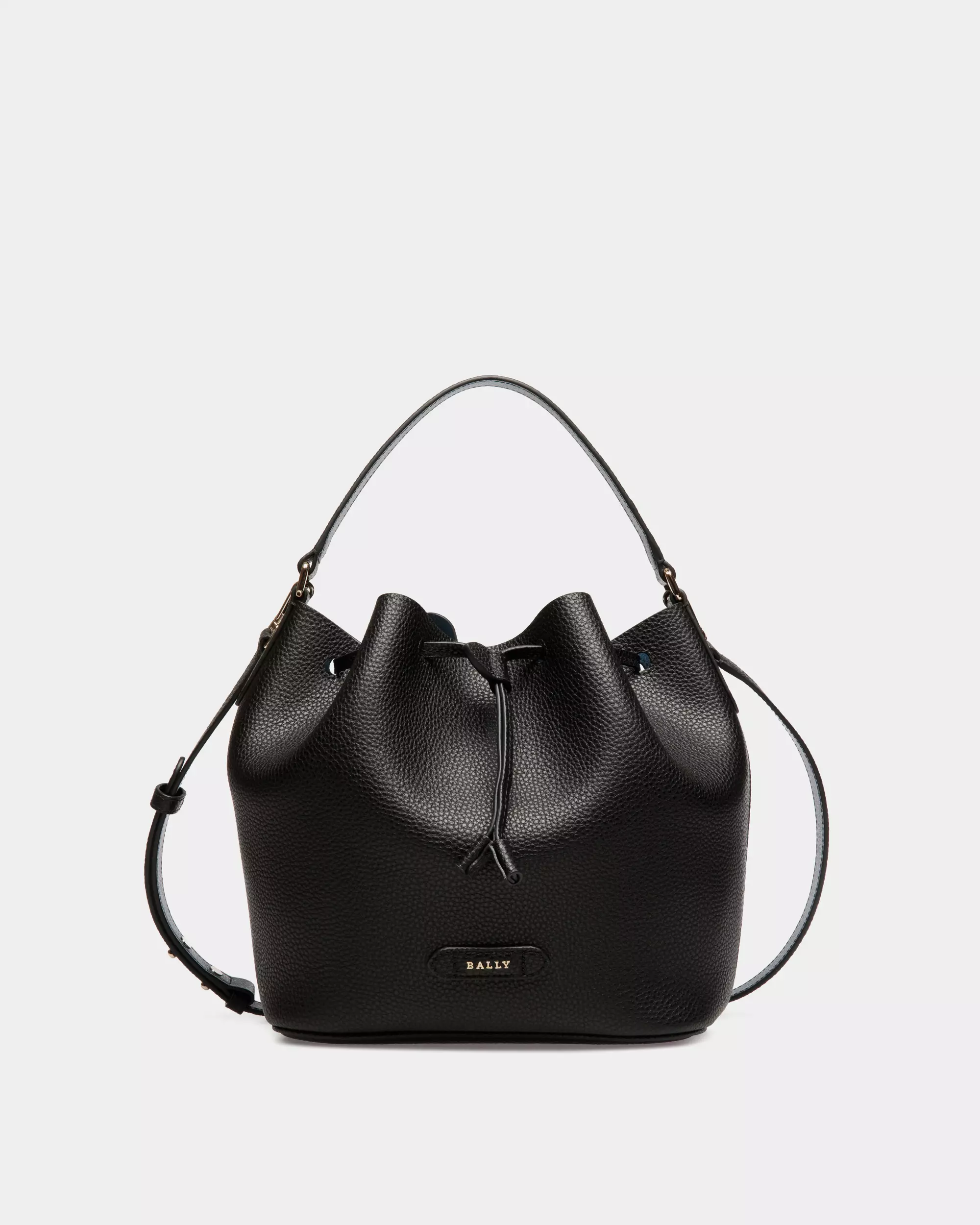 Bally Blyss Bucket Bag In Grained Leather - Black