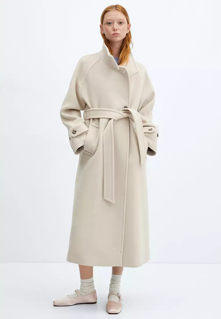Buy Mango Turtleneck Virgin Wool Coat 2024 Online ZALORA Singapore