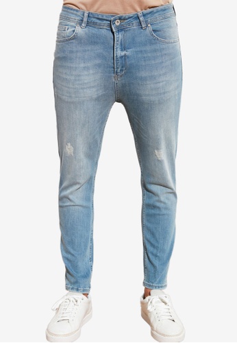 Trendyol blue Distressed Skinny Cropped Jeans 82B6EAAA298003GS_1