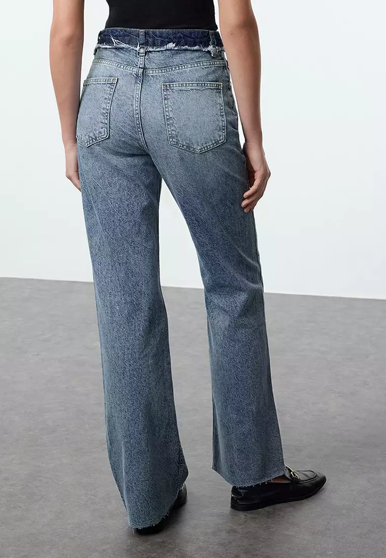 Cotton High Waist Jeans