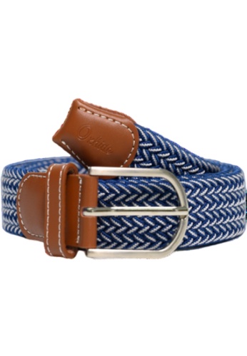 Oxhide white and blue Fabric belt for Men and Women - Elastic belt - Woven stretchable belt plus size -Canvas Belt for men and women in Mix color -Oxhide Mix BCN D7038AC2704F4EGS_1