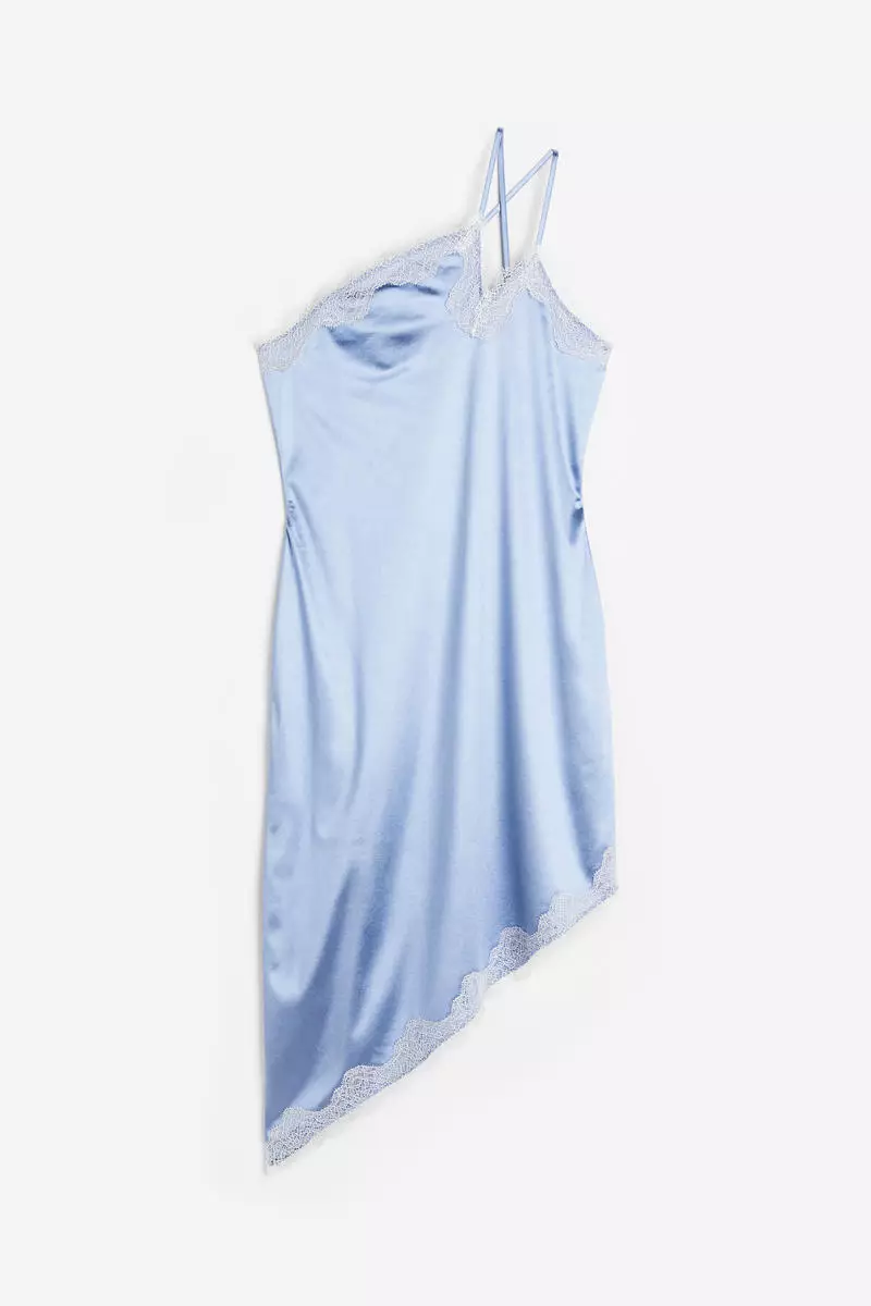 One-shoulder satin dress