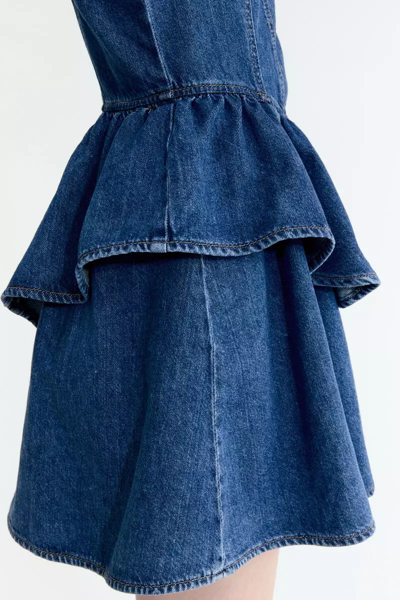 flared skirt denim dress Flared denim skirt 2 piece main image 1