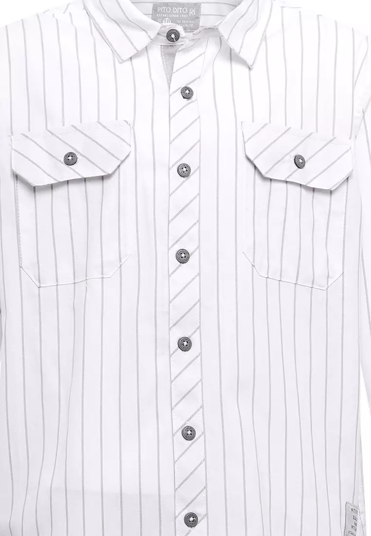 Pito Dito Boy Zaharia Kemeja Panjang anak Putih