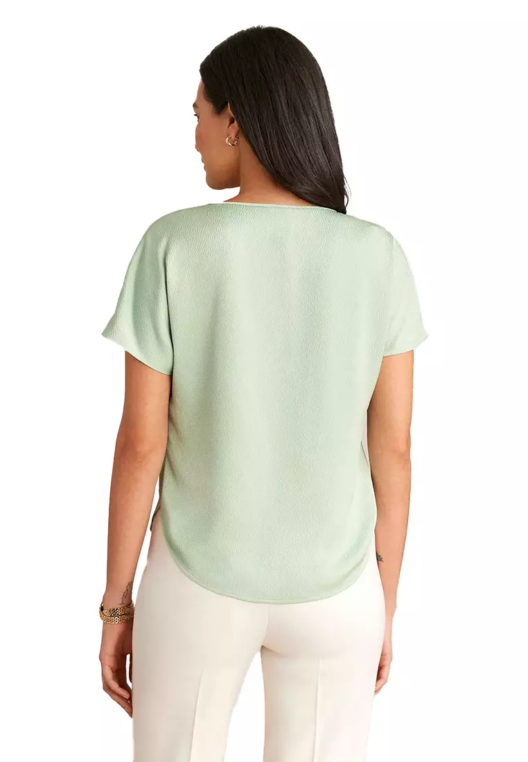 Short Sleeve V Neck Blouse