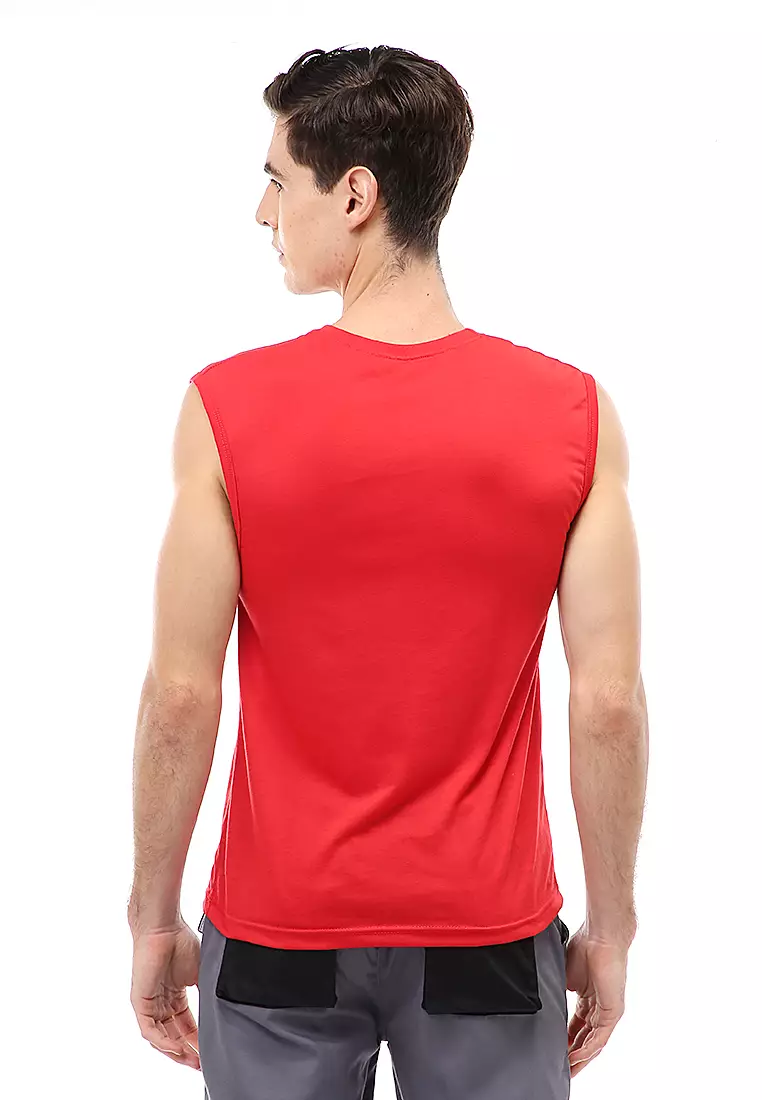 Agies Pakaian Dalam Pria Tank Top Singlet Number Motive Material Cotton ORIGINAL - Red