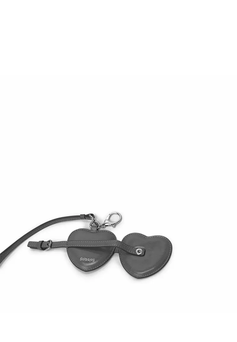 Heart Mirror Charm - Dark Grey