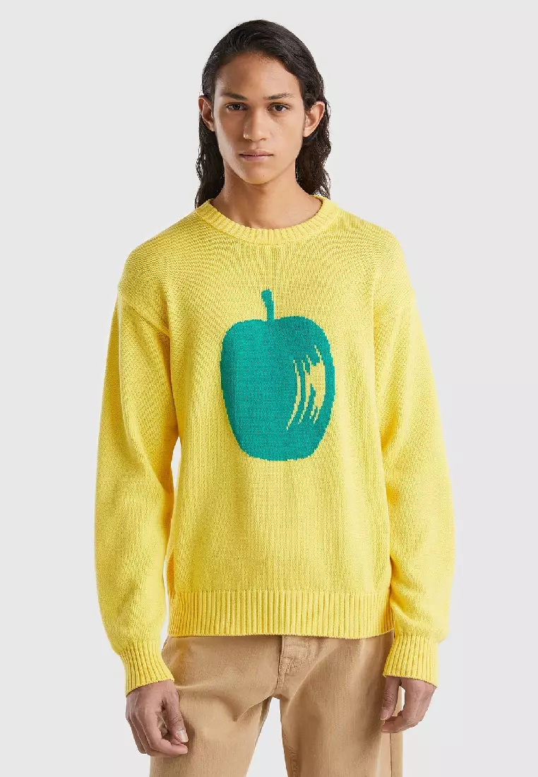 United colors of benetton yellow sweatshirt new arrivals