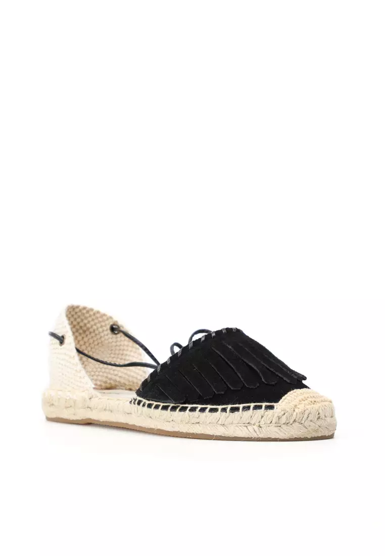 Lace Up Tassel Cow Suede Sandals HB007