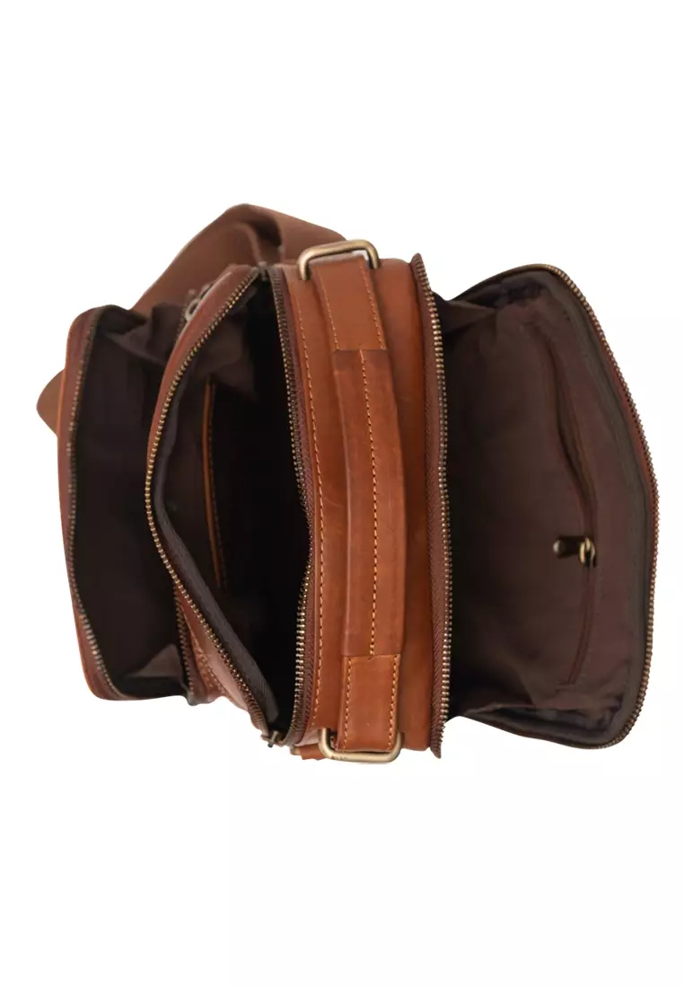 Leather Messenger Bag - Full Grain Leather Sling Bag -Leather Bag for Men- Vintage Oil Leather Messenger Brown Bag- Oxhide Messenger LL10