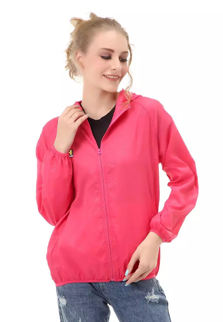 Hardwin Jaket Hoodie Wanita Pelindung UV Anti Air Material Polyester ORIGINAL - Fushia