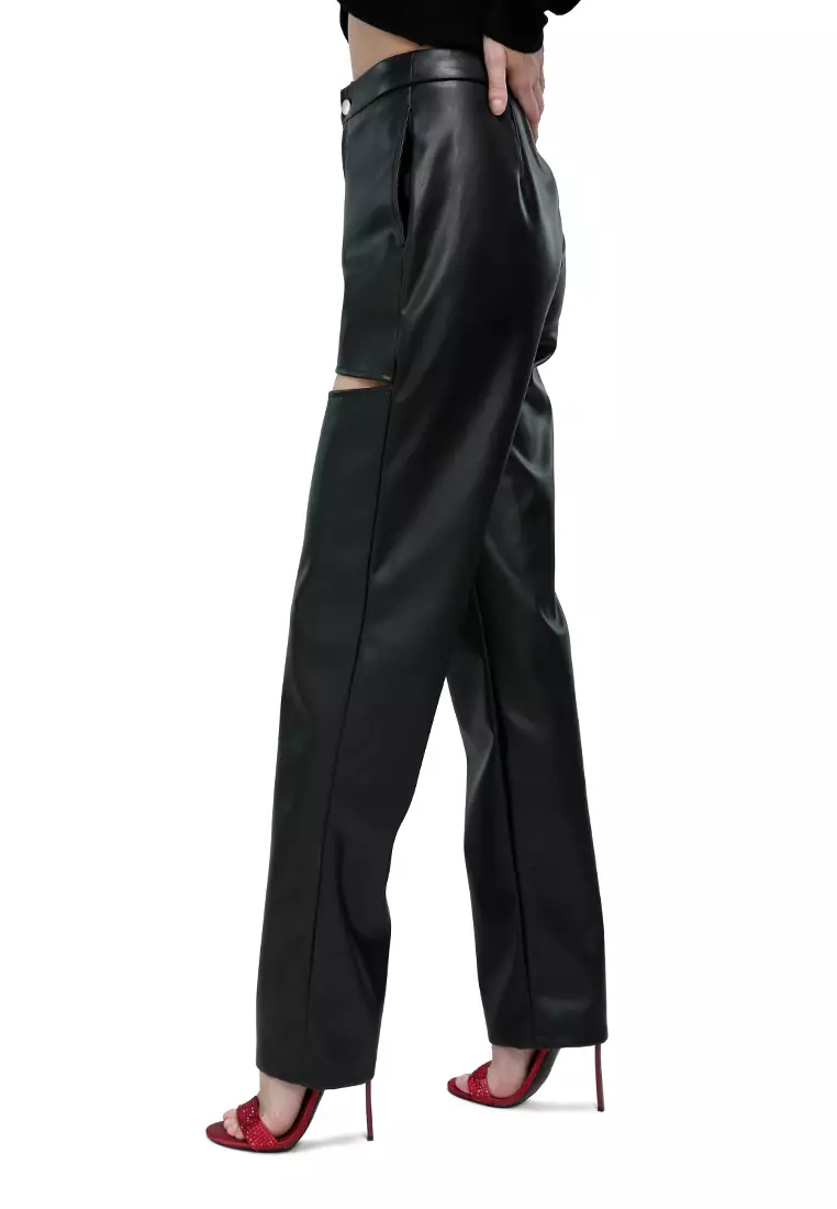 Cut out shop leather pants